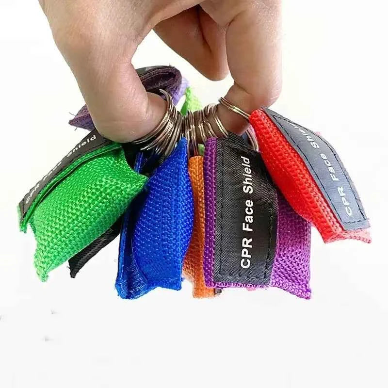 1~10pc Outdoor Rescue Health Care Tools.  Jetting Resuscitator Mask Key chain. First Aid Emergency Face Shield CPR Mask Professional