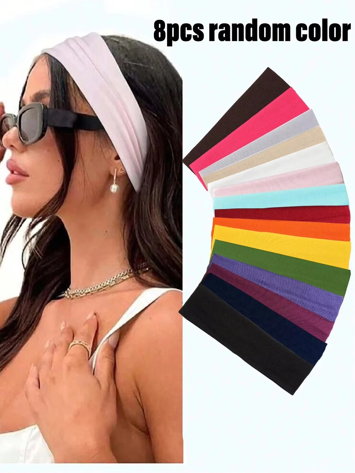 Simple Basic Solid Sports Yoga Headband, Elastic Hair Bands, Absorbs  Sweat, Headbands for Men And Women.
