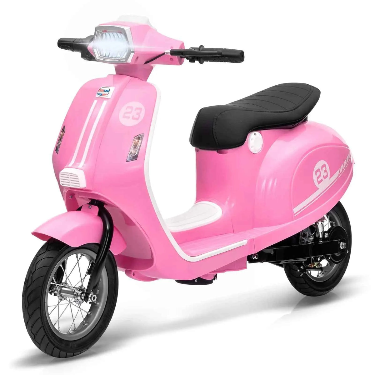 24V Electric Moped For Kids of Ages 8-14, 350W Ride On Moped, 14 MPH, Dual 10Ah Batteries, 12in Pneumatic Tires, Suspension