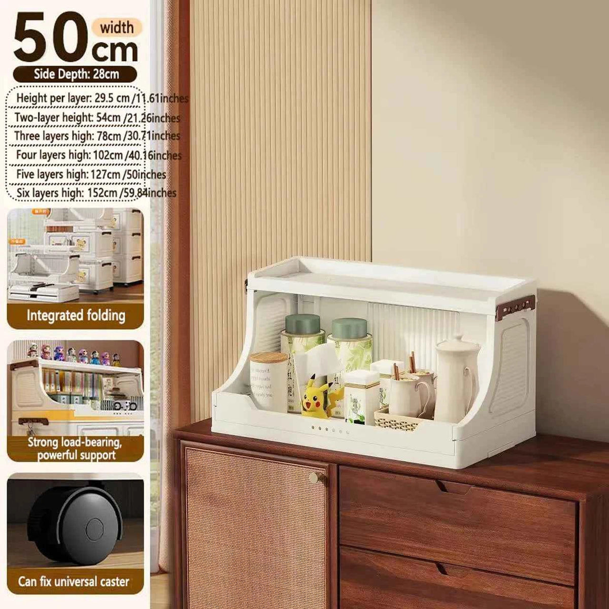 Multi-layer Storage Rack. Plastic Stand. Foldable Floor-standing Cabinet.