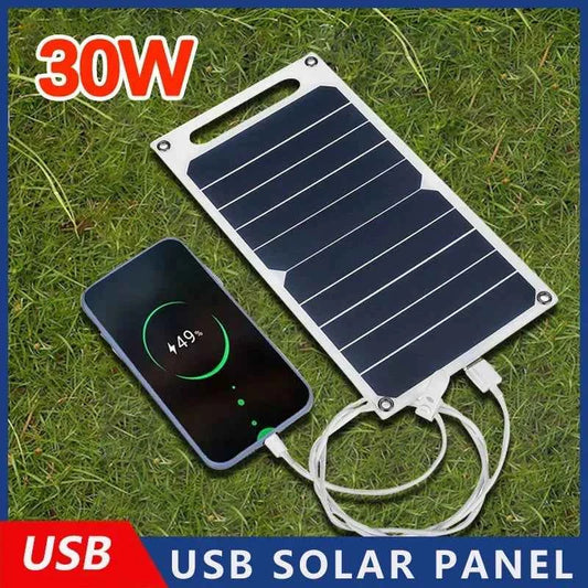 30W Solar Panel With USB. Waterproof. Outdoor  Portable Battery Charging Bank. Charging Panel 6.8V
