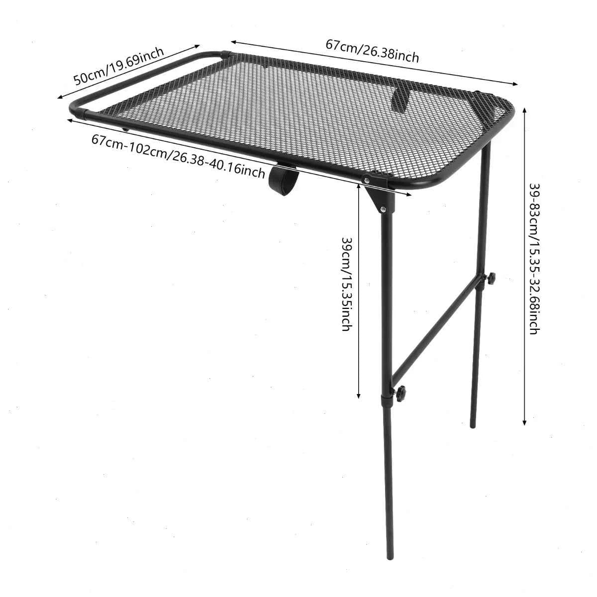 Tire Table Camping, Steel Adjustable Folding Trunk Desk, Vehicle Mounted Outdoor Picnic Table, Portable BBQ Cooking Table, No Tools, for Road Trip, Tailgating, Car Camping, Travel