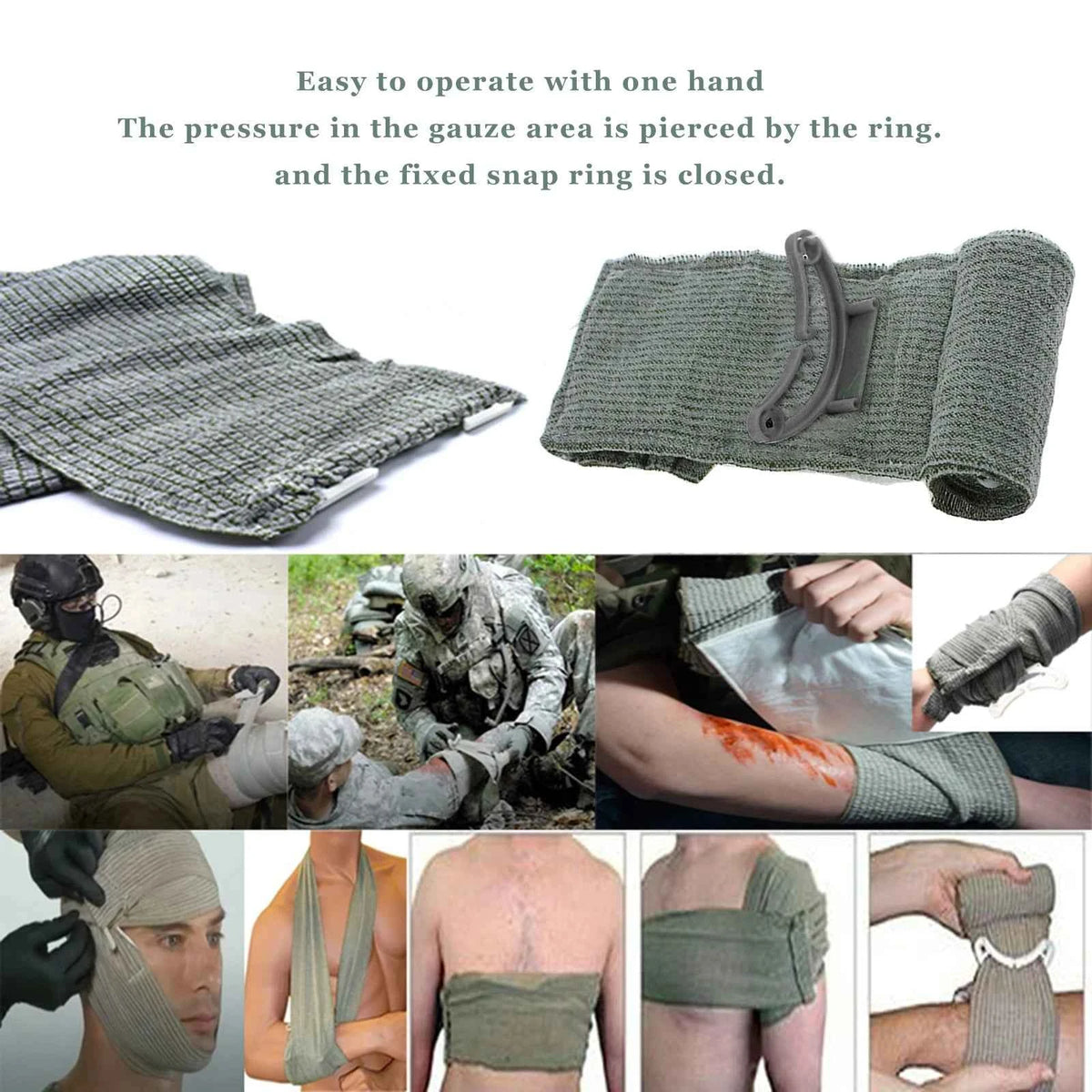 5/10PCS Israeli Bandage. First Aid Trauma Hemostatic Bandage Kit. Wound Traumatic Emergency Compression Bandages Medical Army Aid