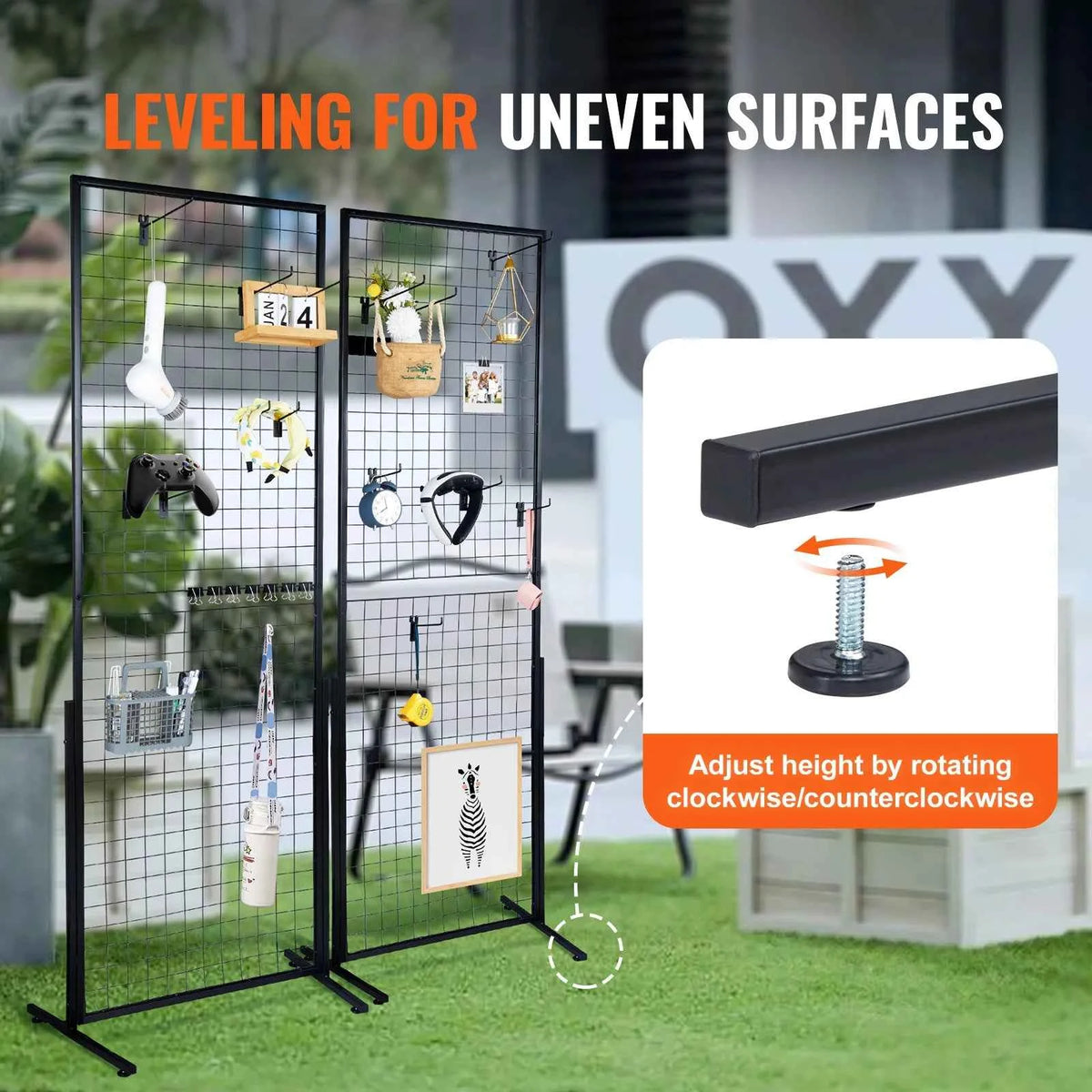 Tower Wire Gridwall Display Racks. Double Side  for Art Craft Shows, Retail Shop w/ Hooks And More