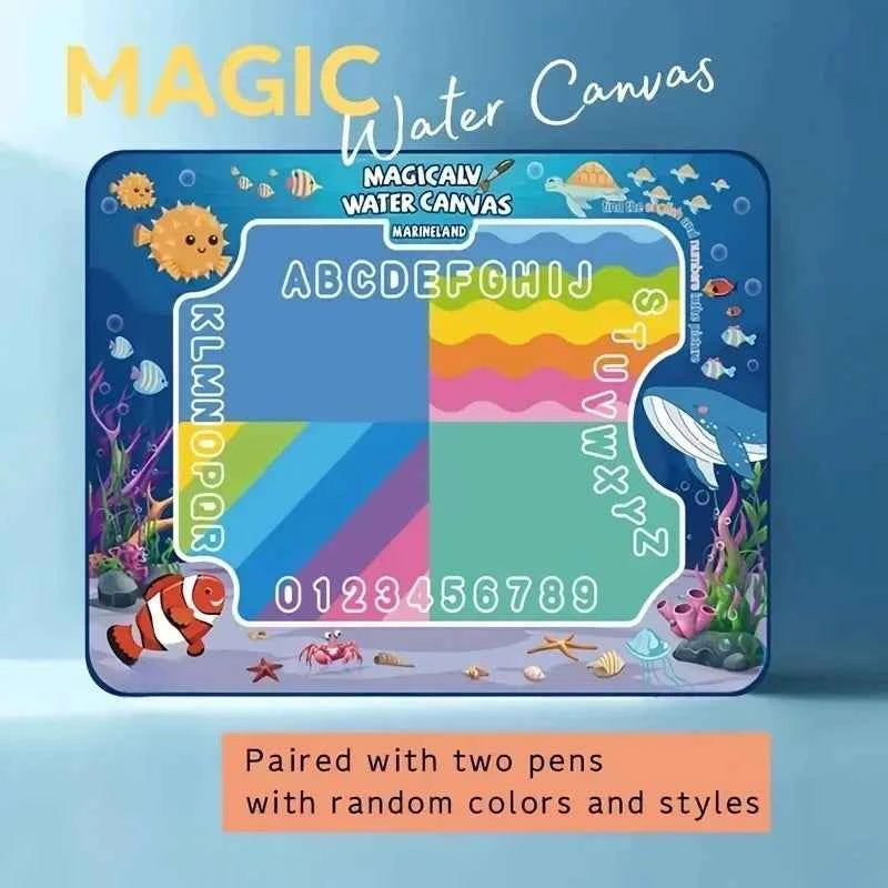 Magic Water Canvas Doodle Mat for Kids. Aqua Drawing Board Reusable Water Painting Graffiti Mat. Educational Early Learning Toy For Boys & Girls