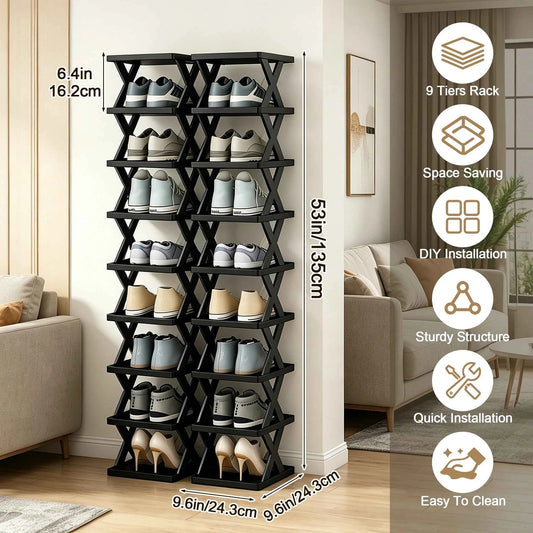 Quick Assembly No Tools  Shelf, Vertical Multi  Organizer for Small Space. Foldable