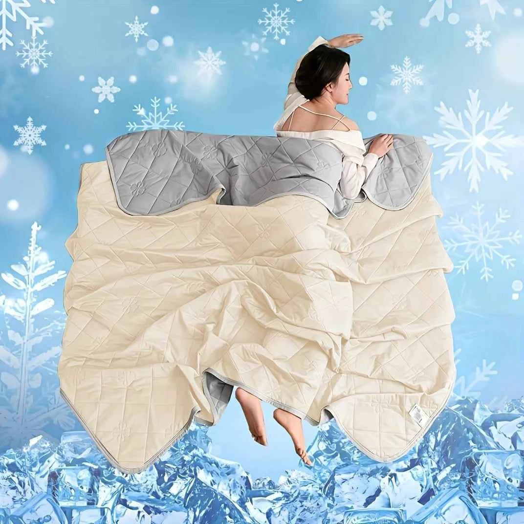 Queen Size Cooling Blanket - Breathable & Lightweight Cooling Comforter, Ice Silk Thin Quilt