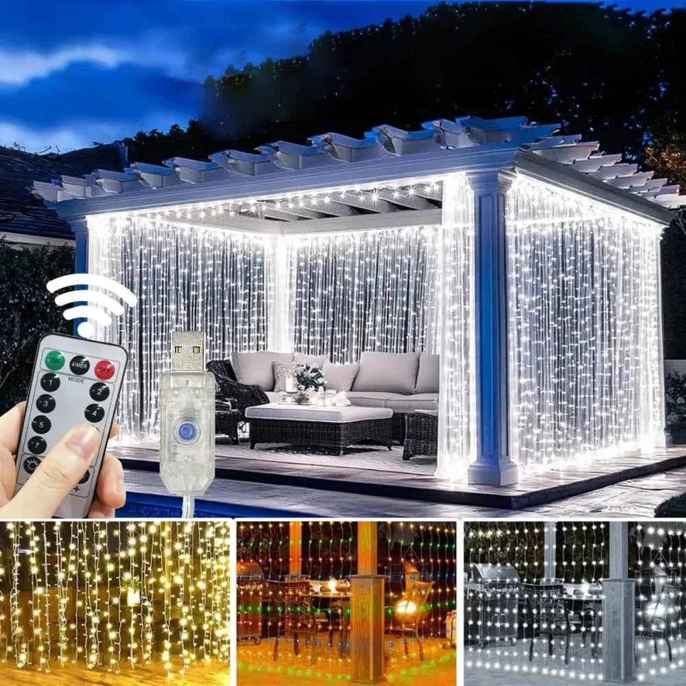 3/6m LED Curtain String Lights. USB Festoon Remote Contro.l Garland Fairy Lights. Wedding, Christmas Decoration for Home, Bedroom