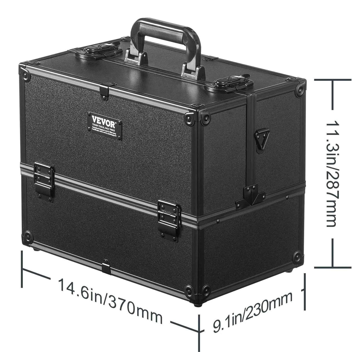 SucceBuy Professional Makeup Train Case Aluminum Cosmetic Case Workbench With Supporting Legs Rolling Makeup Case Extra Large