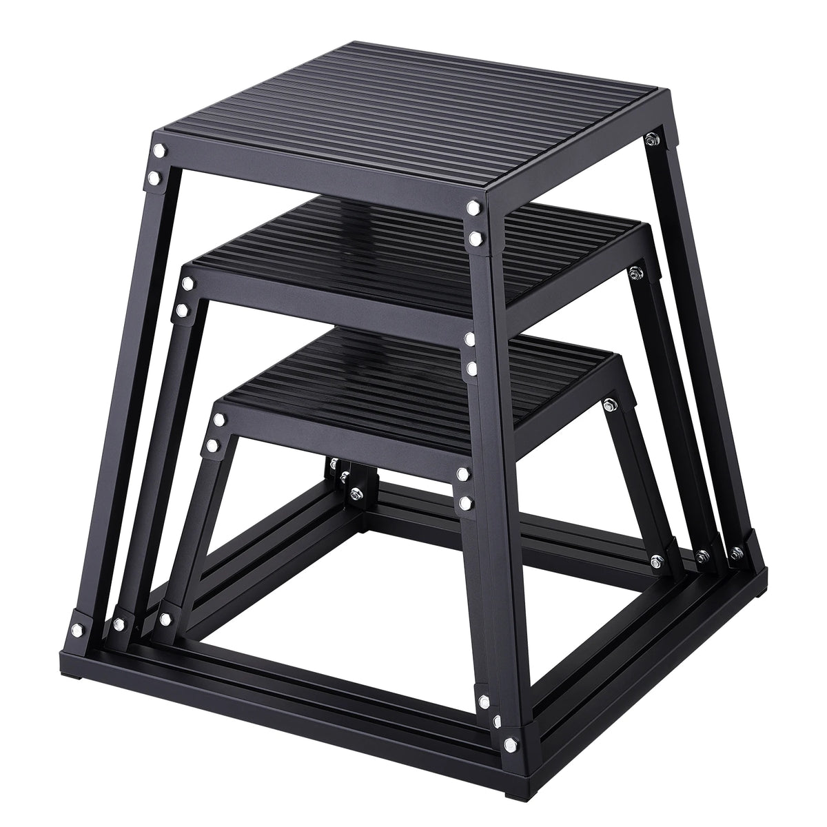 SucceBuy 12/18/24Inch Plyometric Jump Boxes. Plyometric Box Platform and Jumping Agility Box. Anti-Slip Fitness Exercise. Step Up Box Set
