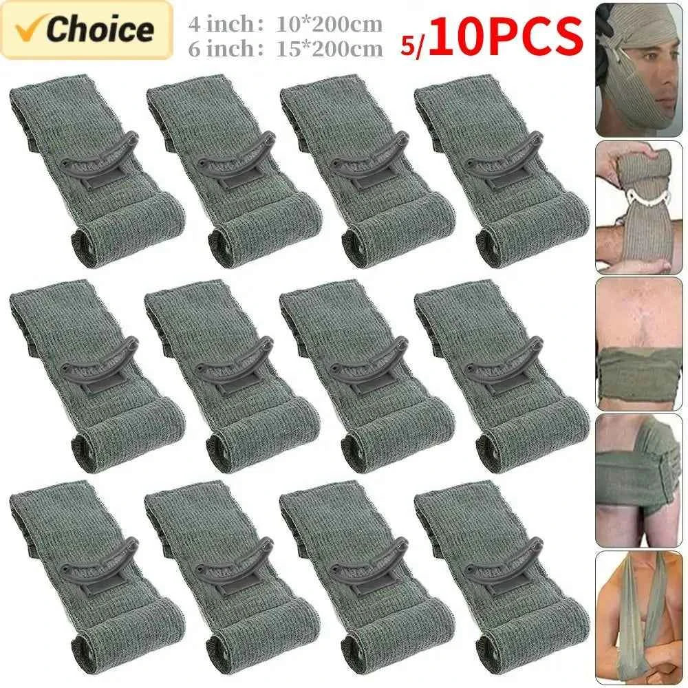 5/10PCS Israeli Bandage. First Aid Trauma Hemostatic Bandage Kit. Wound Traumatic Emergency Compression Bandages Medical Army Aid
