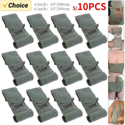 5/10PCS Israeli Bandage. First Aid Trauma Hemostatic Bandage Kit. Wound Traumatic Emergency Compression Bandages Medical Army Aid