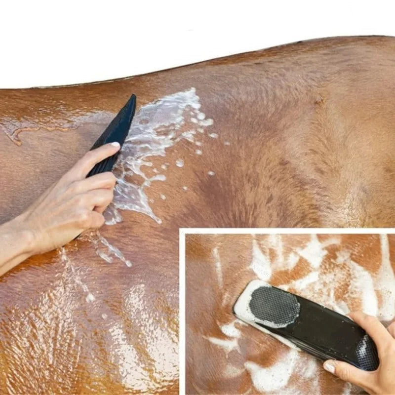 Horse Brushes. Massage Cleaning Brush for Horse Grooming. Flea & Tick Removal, Rubber Hair Comb, Mane  & Tail Bristle Brush