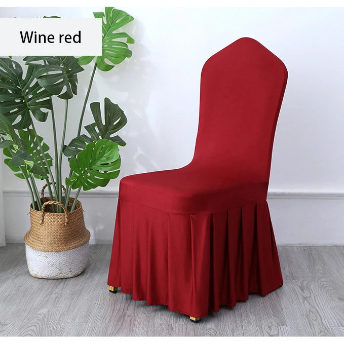 50/100pcs Pleated Skirt Spandex Chair Cover. Hotel Banquet Party Events or Wedding Decoration. Seat Protector Covers.