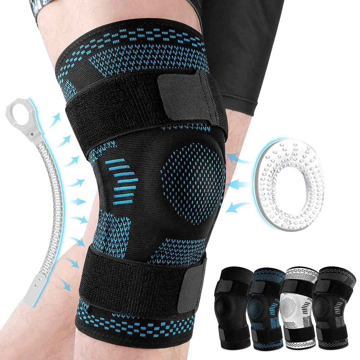 Sports Knee Pads for Knee Pain. Meniscus Tear Injury. Recovery with Side Stabilizers. Patella Gel Knee Support. Compression Sleeve