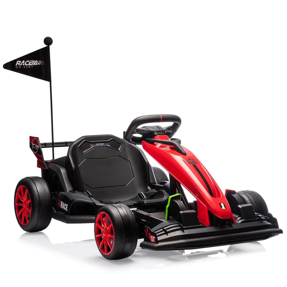 24V Electric Drift Go Kart For Kids, 400W Ride On Racing Car, 7.5 MPH Outdoor Drifting Toy With Adjustable Frame, Brake & Belt - Myaccessoriesstore