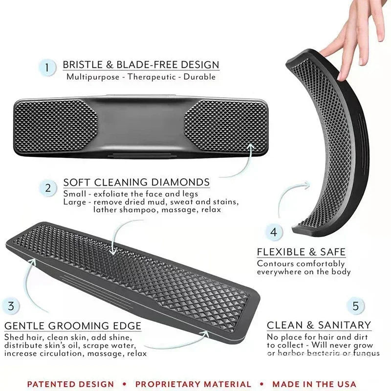 Equestrian Horse Massage Brushes. Animal Body Grooming, Bath Cleaning Tools, Hair Finishing Supplies for Horse Care