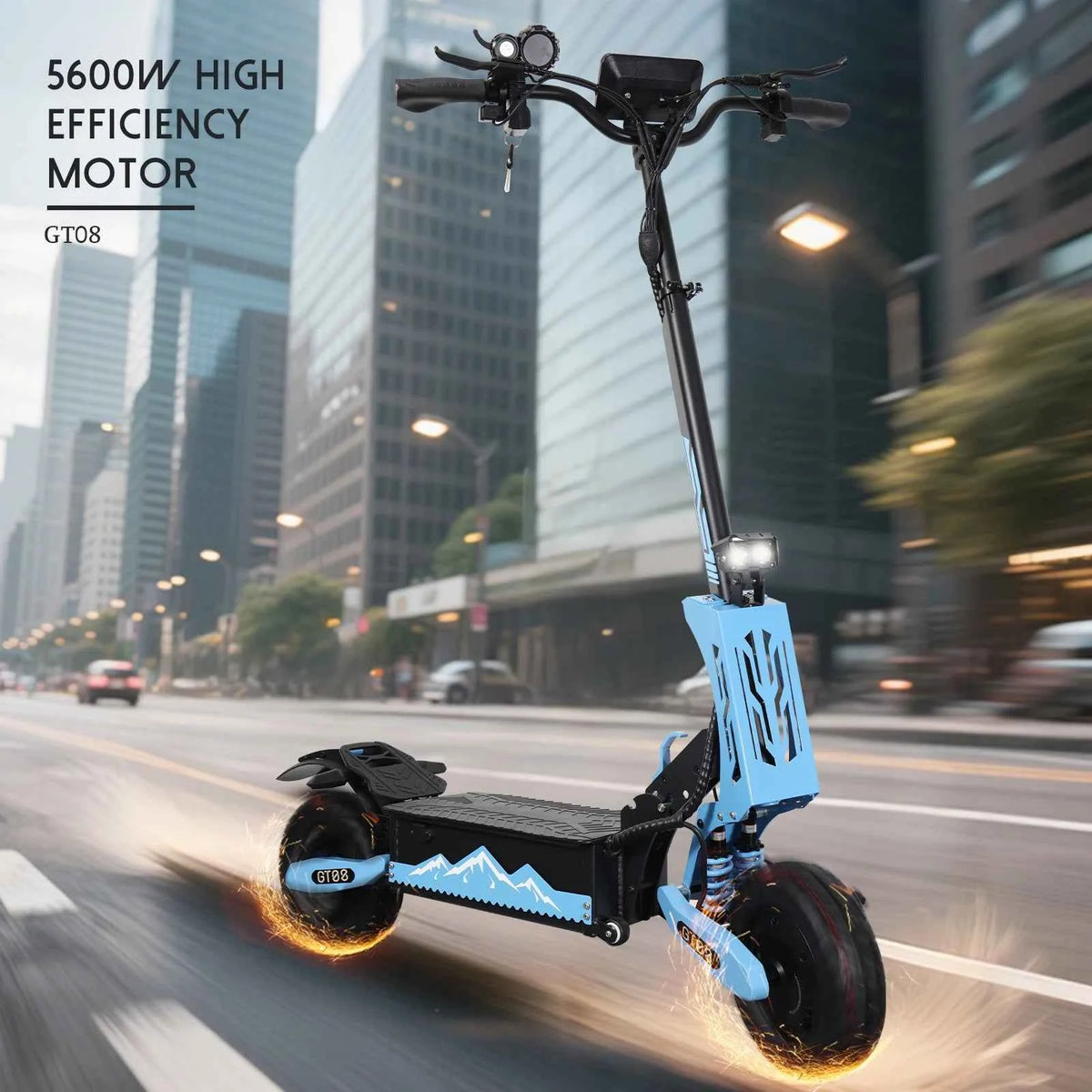 Arwibon 5600W Adult Electric Scooter, Dual Motor, Top Speed 46MPH, 60V27AH, 11-inch Off-Road Tires, Sport Folding E-Scooter with Seat