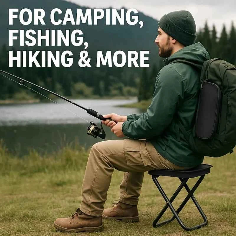Collapsible Camping Stool with Storage Bag. Lightweight Portable 330 Lbs for Travel, Fishing, Picnic