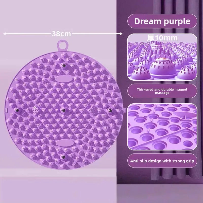 50CM Large Thick Round Silicone Foot Reflexology Mat. Home Exercise, Yoga Pad, Acupressure Massage Mat, Jogging Pad