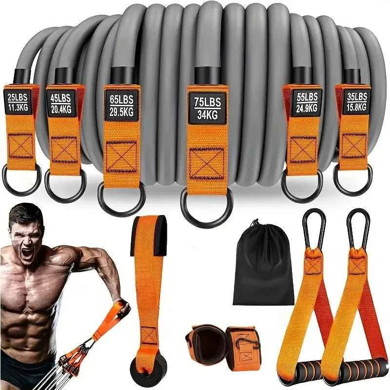 Resistance Strap with Handle: Used for Muscle Training, Strength Building,  Yoga, Home Fitness Equipment - Natural