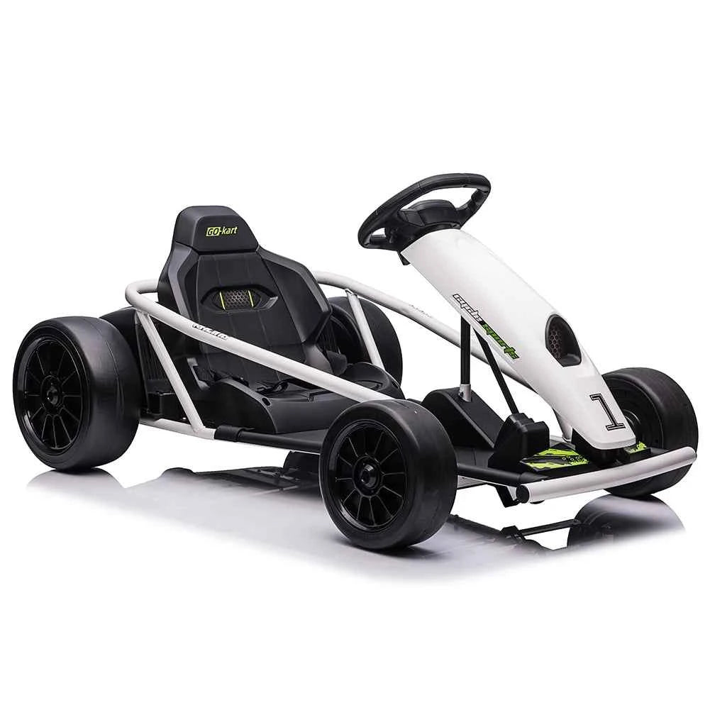 24V Electric Go Kart For Kids Ages 8+, 2x300W Drift Racing Ride On Car With 9Ah Battery, Music Horn, EVA & Nylon Wheels