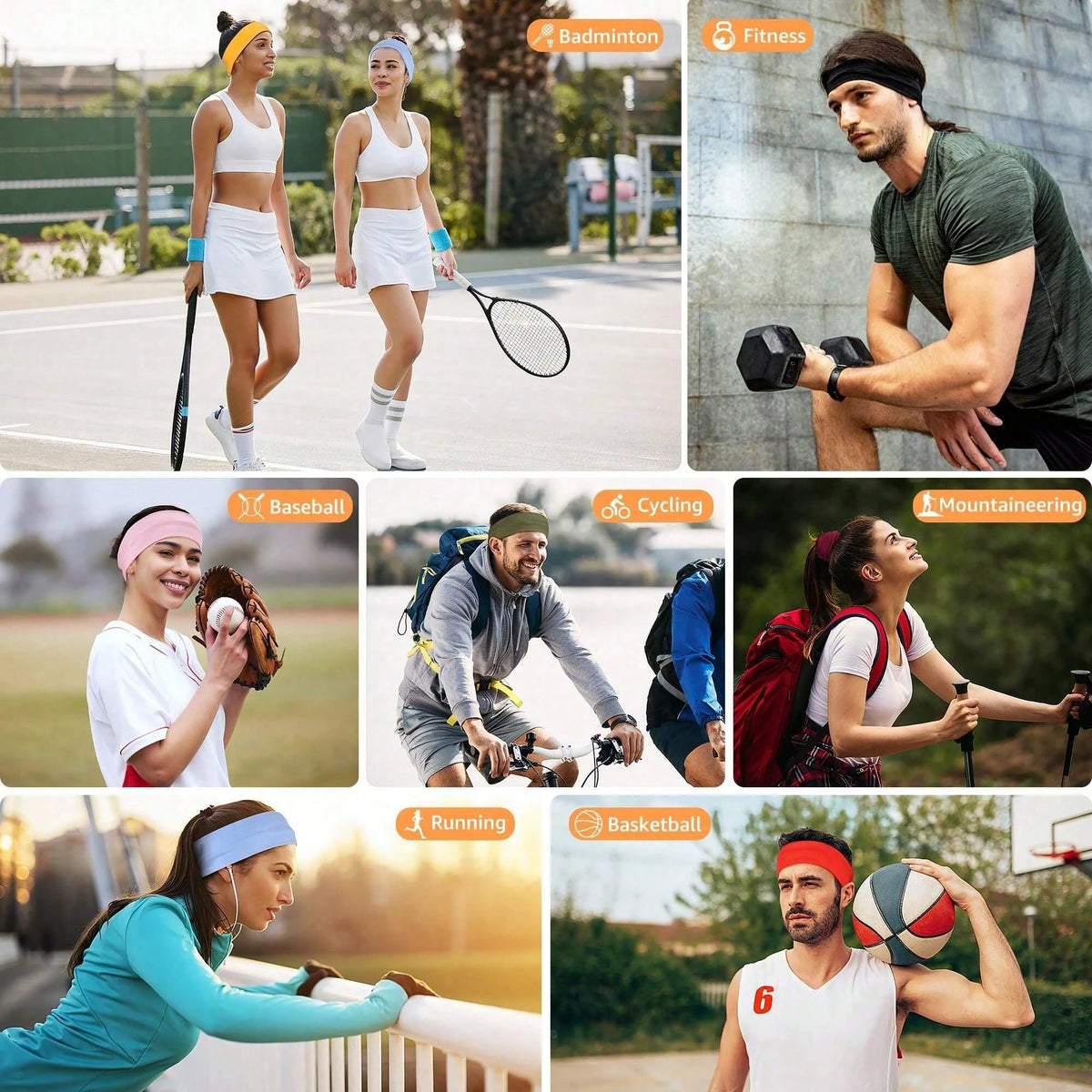 Multicolor Non‑Slip Elastic Headbands, Sweat‑Resistant Sports Hair Bands, Practical Hair Accessories for Women and Girls