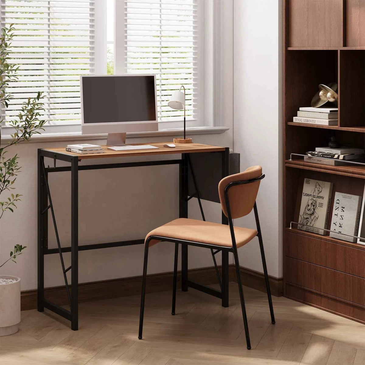 31.5inch Folding  Desk with Headphone Hook & Storage Bag,  Desks for Small Spaces, Bedroom, Apartment, Easy to Fold