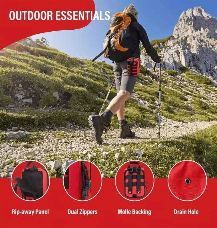 142-Piece Emergency Survival Kit with MOLLE Pocket. Essential Gear for Camping, Hunting,Gardening, Outdoor Adventure. Best Creative Gift