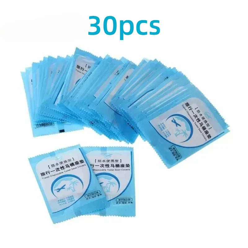 10/50PCS Biodegradable Disposable Plastic Toilet Seat Cover.  Portable Safety Travel Bathroom Toilet Paper Pad. Bathroom Accessory