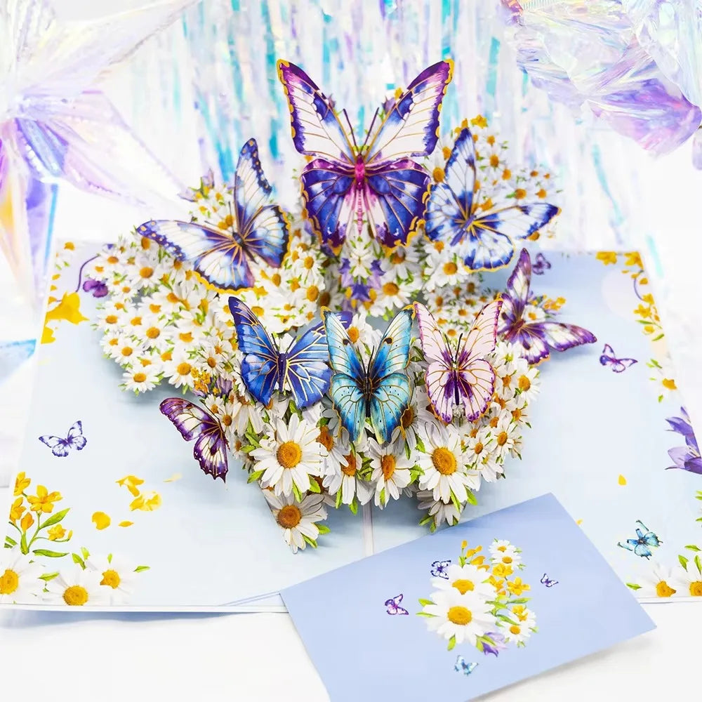 3D Pop Up Flower Greeting Cards or Wedding Card or Anniversary, Thanksgiving, Valentines Day, Birthday, Gift, Thank You Cards, or Handmade Cards