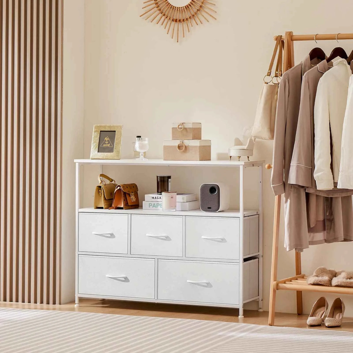 JHK Cabinet  With 5 Drawers. Storage, Multilayer Space Saving Cabinet Of Home Furniture