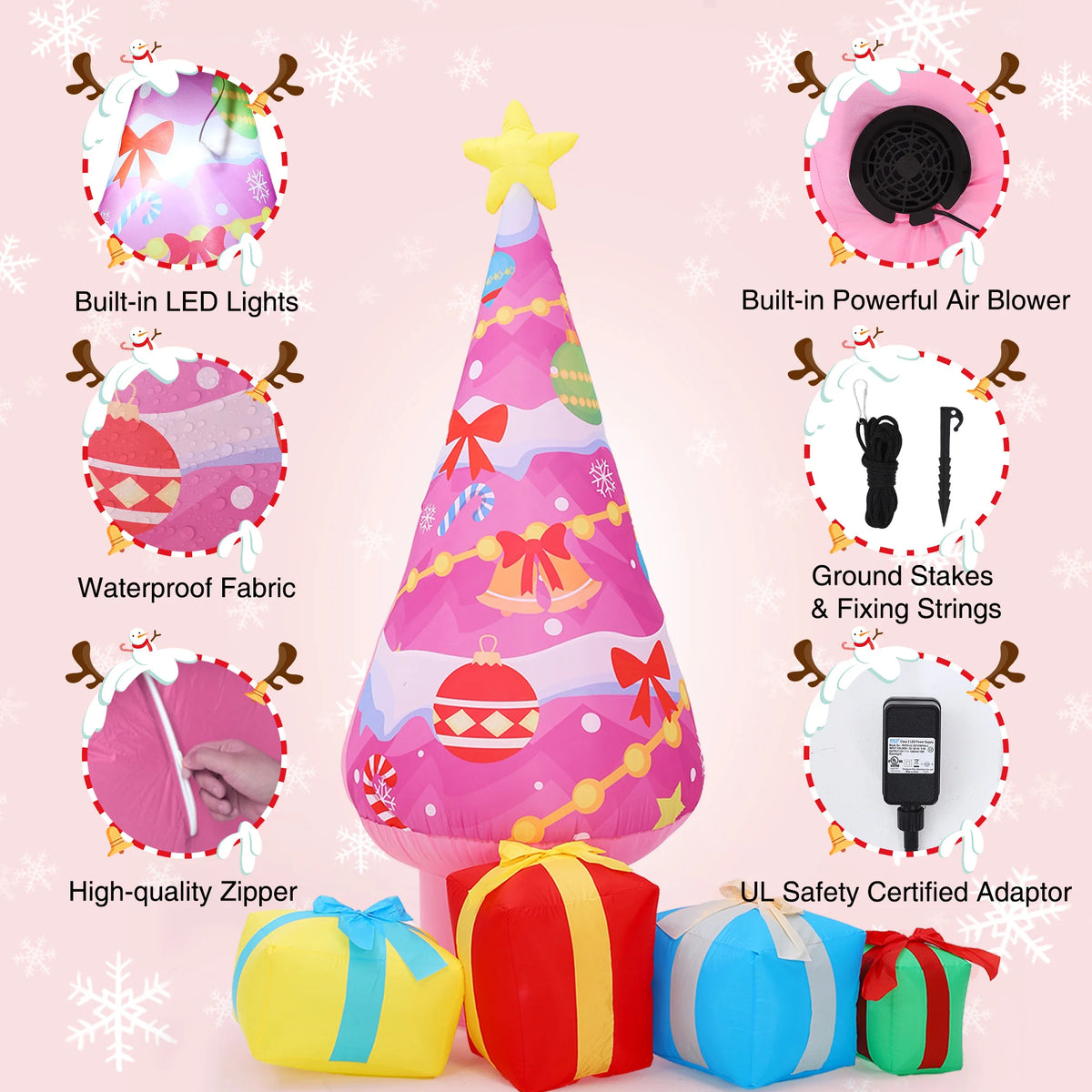Inflatable  7ft Lighted Waterproof LED Outdoor Yard Decoration for Lawn. Festival Display Equipment