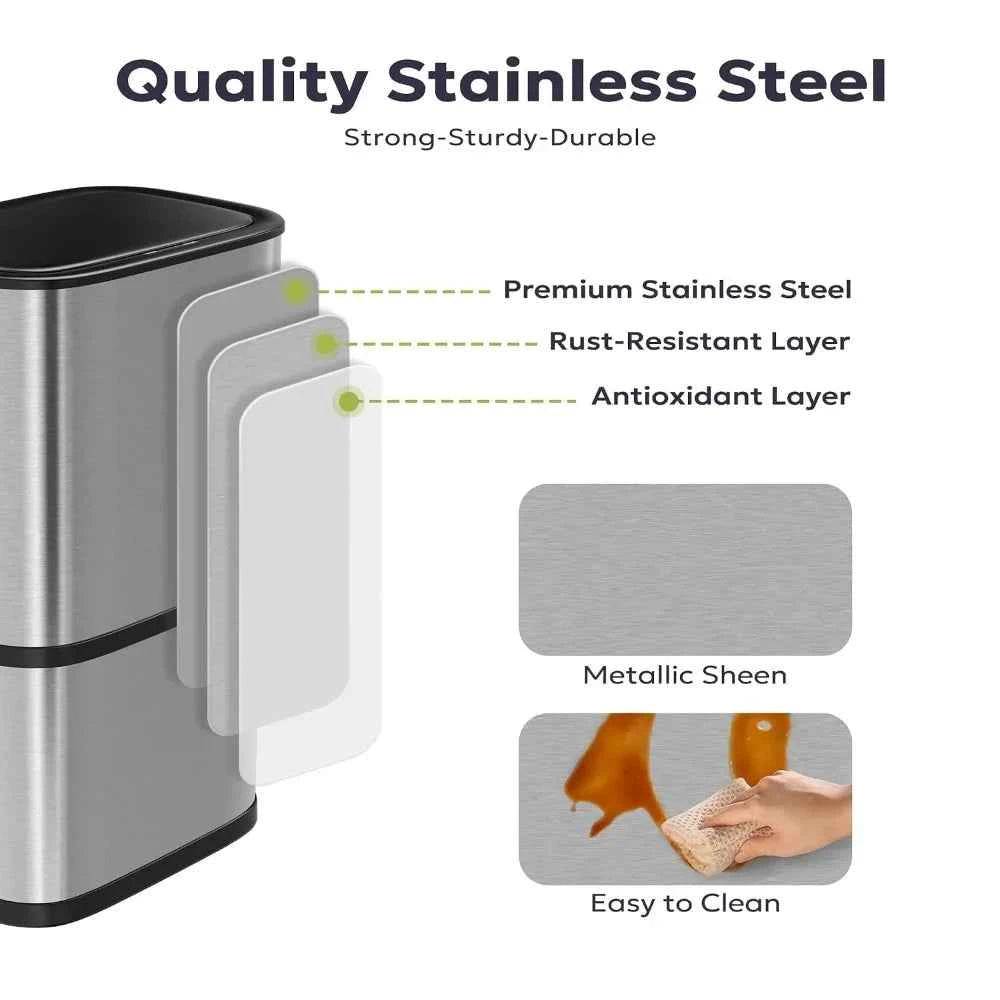 Stainless Steel Touchless Trash Can, Motion Sensor Lid For Kitchen,60L&16Gal, Custom