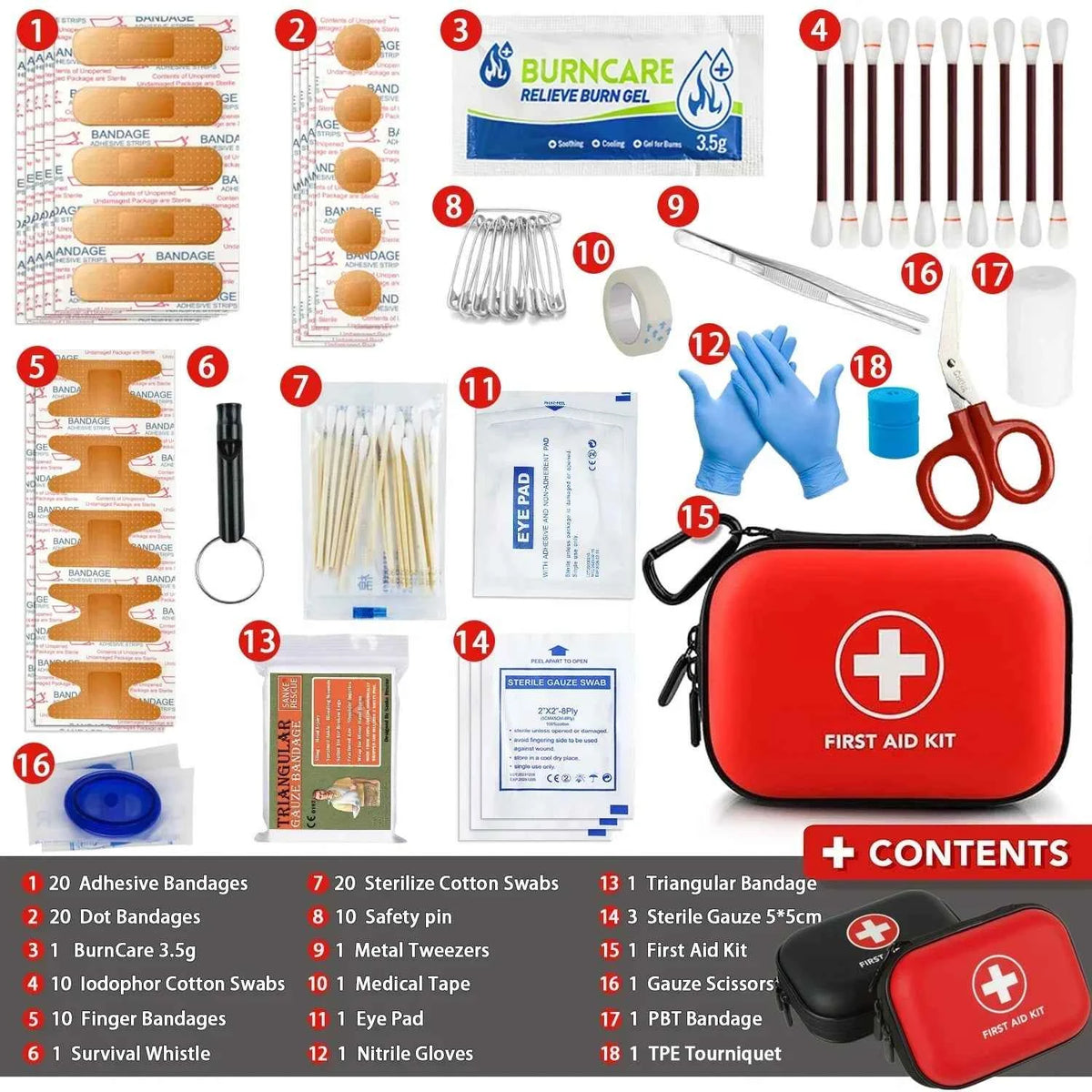Complete Portable Emergency Medical First Aid Kit Bag. Storage Box For Household, Outdoor, Travel, Camping Equipment, Medicine