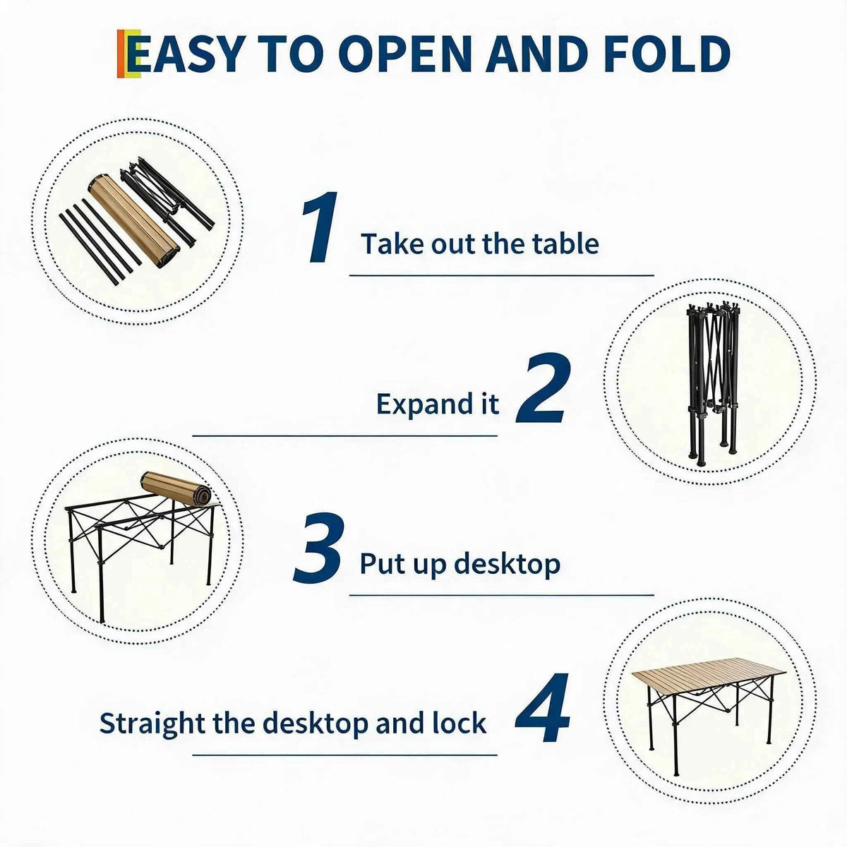 47x28x30in Folding Camping Table, Portable Aluminum Roll Up Table With Carry Bag, 110lb.