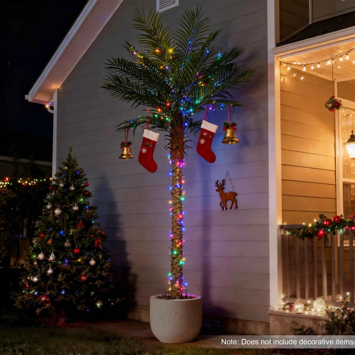 4/5/6/7/8/9FT Faux Palm Tree, Artificial Golden Cane Palm Tree. Outdoor Or Indoor, Fake Tree for Home, Office, Living Room, Yard, Patio