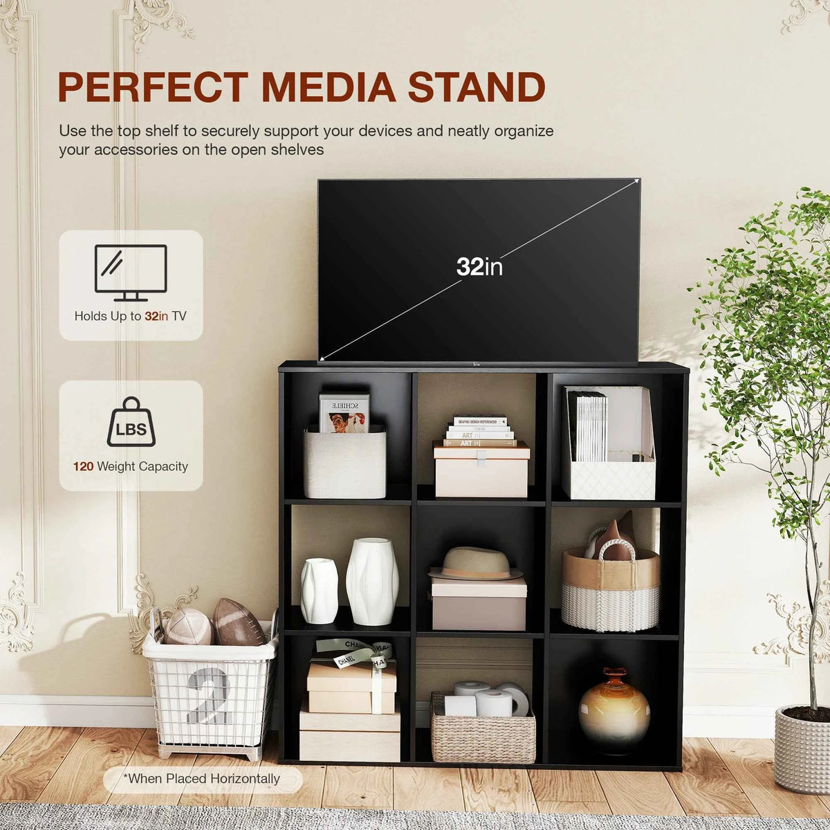 JHK 9 Cube Wooden Storage or Bookcase Organizer.
