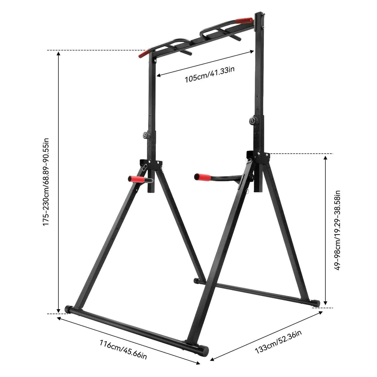 Adjustable Pull Up Bar, 200kg Load. Foldable, Multi-Function Training Station with Parallel Bars for Strength Training