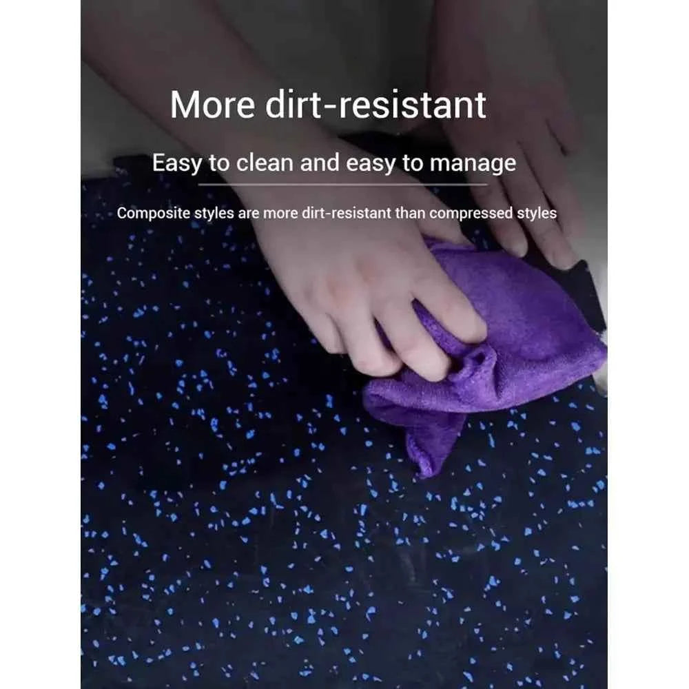 Home or Gym Exercise Mats - Rubber-Topped, Interlocking Tiles for Protective Flooring (8.25mm, 500mm)