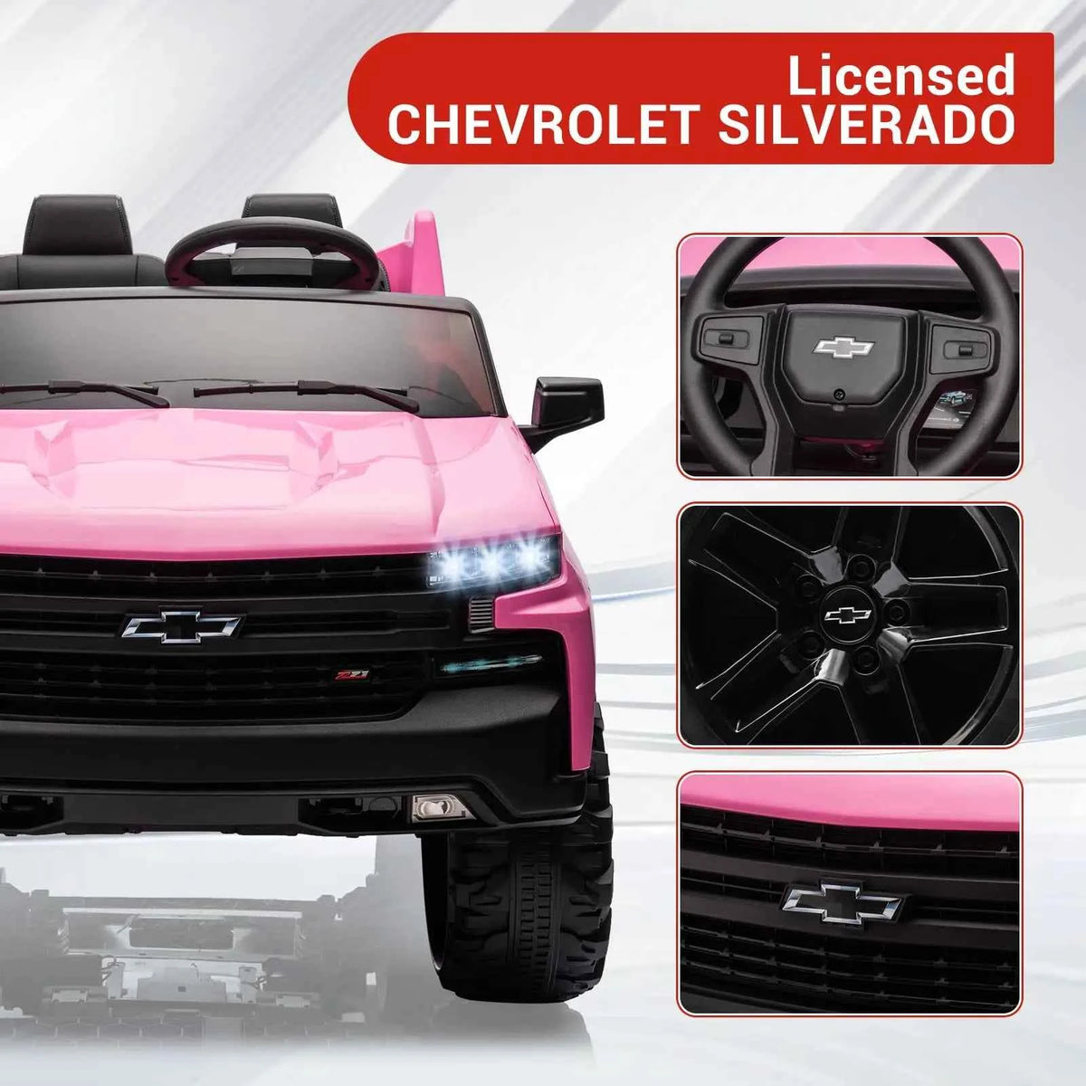 24V 2 Seater Kids Electric Ride On Truck With Parent Remote Control, Dual Motors, Spring Suspension, Music, LED Light