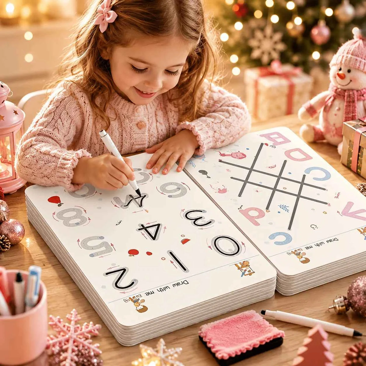 Reusable Magic Practice - 4-Book Set for Pen Control, Letters & Numbers | 128 Pages Handwriting Workbook for Kids Ages 3-8 | Homeschool & Classroom Supplies