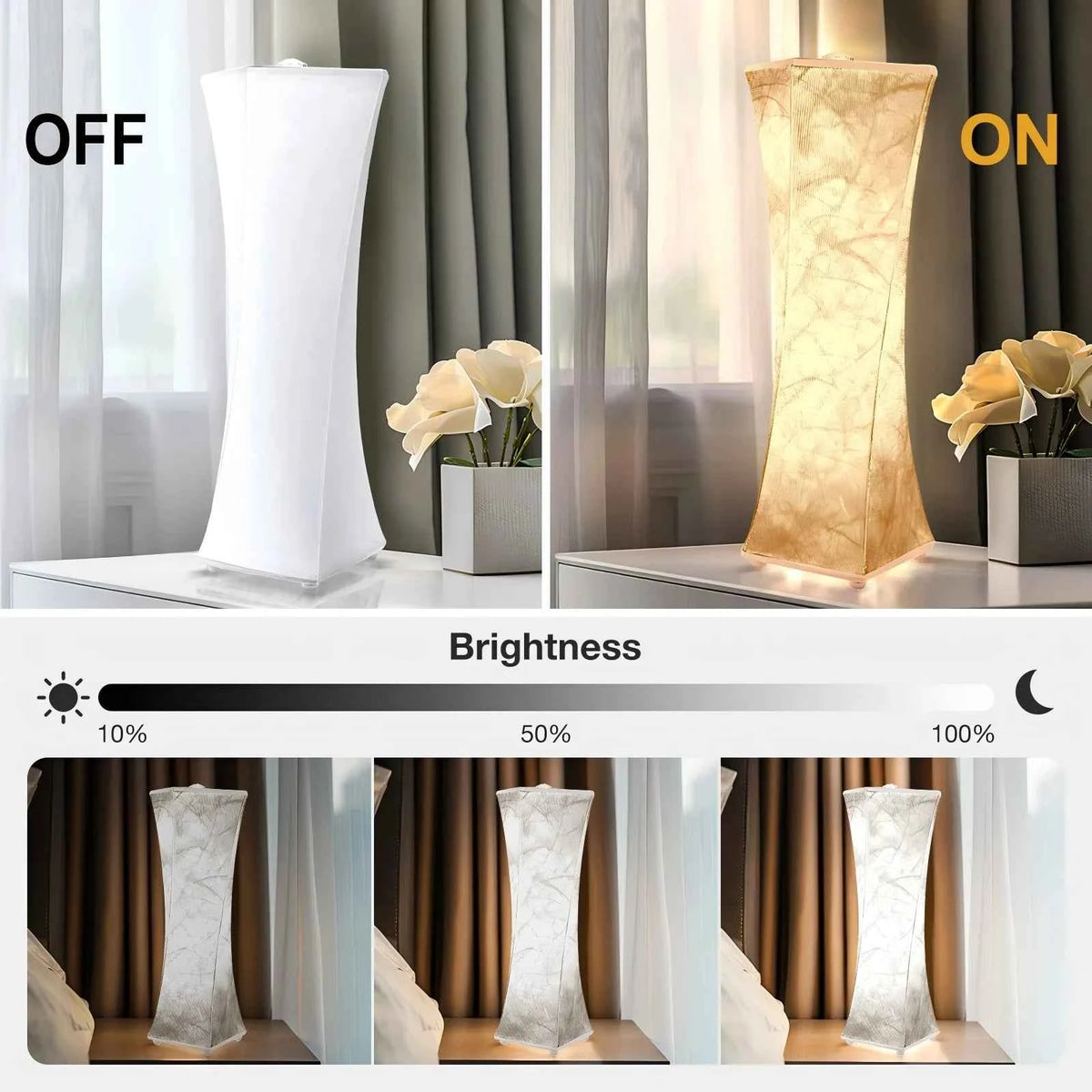 Trinova Table Lamp Set of 2 with 3 Color Temperatures, Modern Lamps.