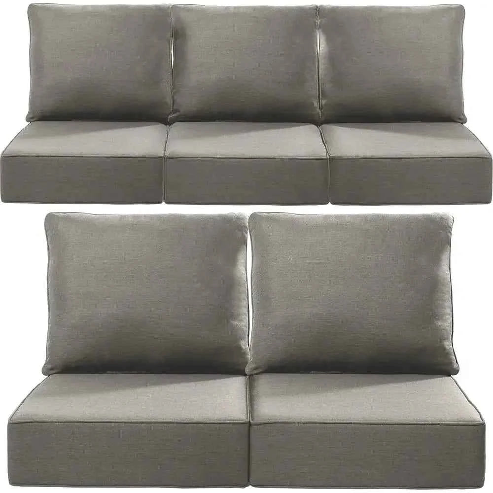 24x24x6 Outdoor Cushions, 5-Piece Patio Furniture Set, Water-Resistant Pillows, Dining Rocking Swivel Chairs, Loveseat, Couch