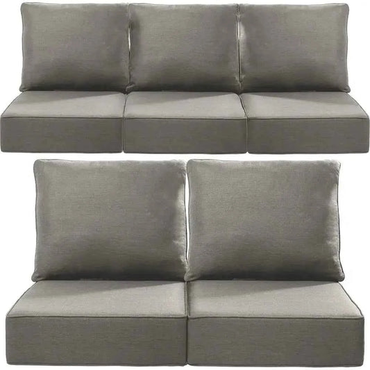 24x24x6 Outdoor Cushions, 5-Piece Patio Furniture Set, Water-Resistant Pillows, Dining Rocking Swivel Chairs, Loveseat, Couch