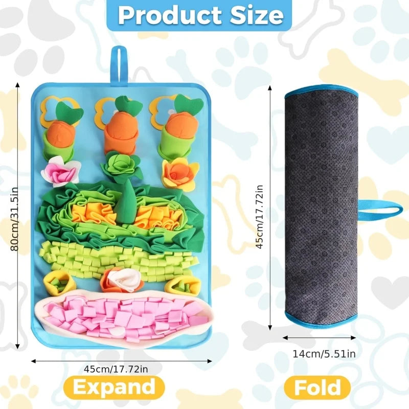 Dog Snuffle Mat Puzzle Toy For Dogs, Interactive Feeding Rug For Training Boredom Relief,  Indoor Use & Washable Design