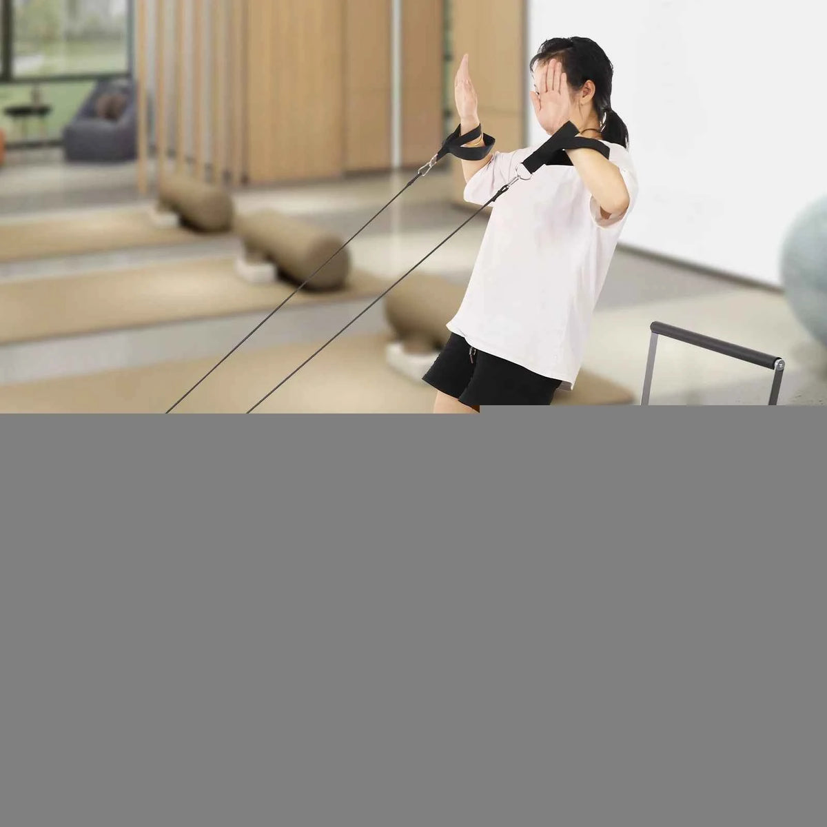 120kg/264.55lbs Foldable Pilates Reformer Machine, Multifunctional Yoga Fitness Equipment,