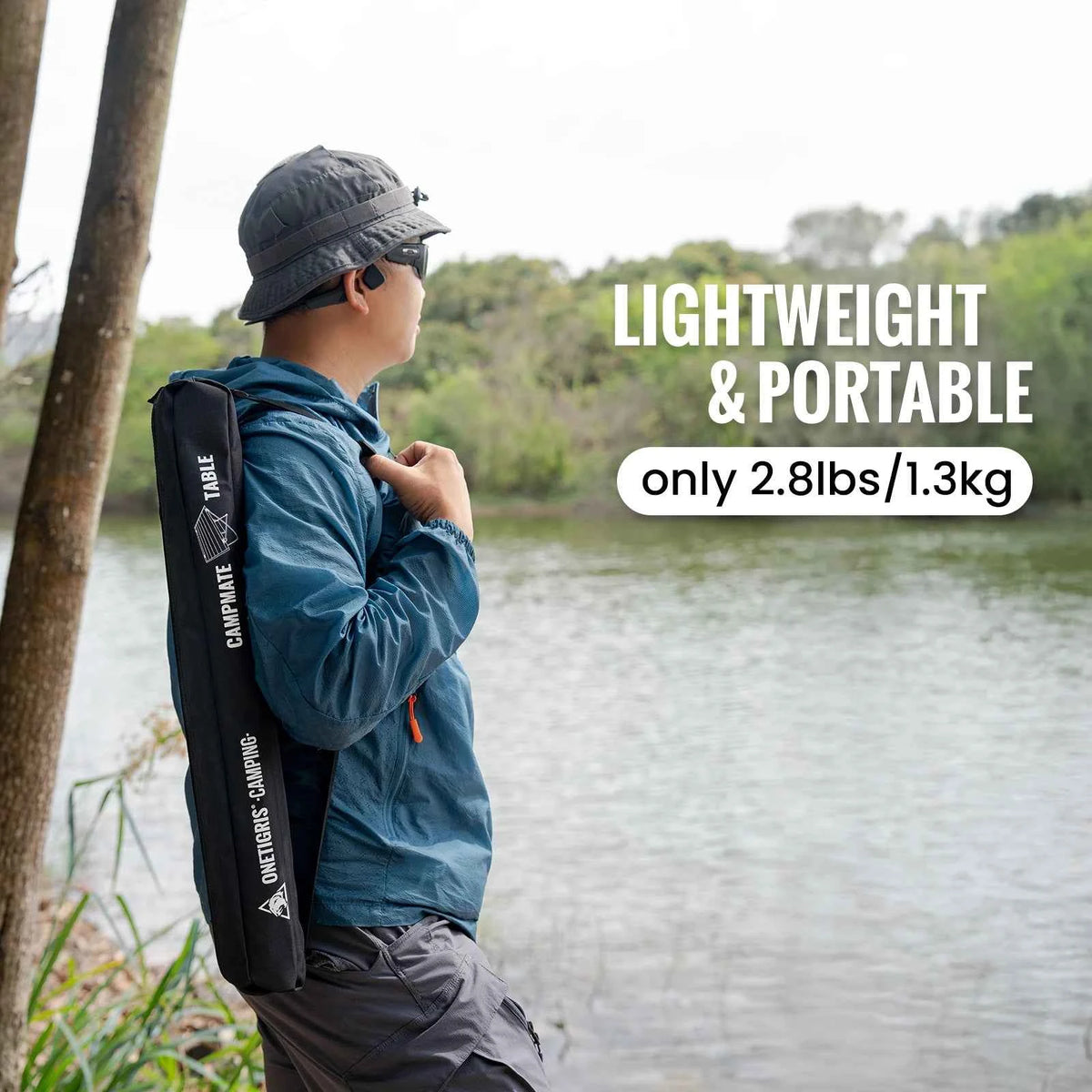 ONETIGRIS Foldable  Lightweight Portable Table, Sturdy & Quick Setup, Holds Up to 66 lbs, Perfect for Camping, Hiking, Backpacking, Picnic, Beach, Travel