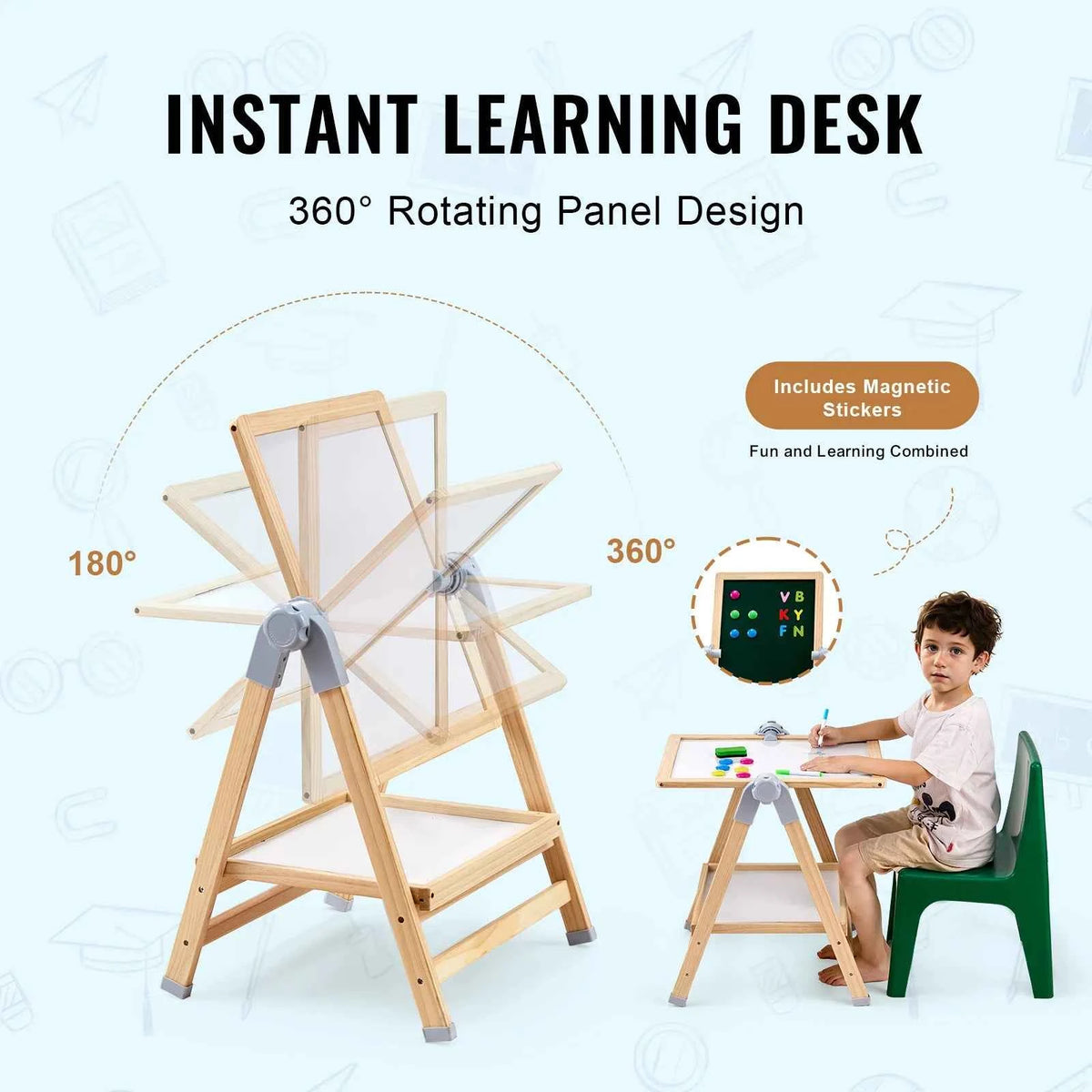 Standing Magnetic Drawing Board WordPad & Art Easel with Painting Accessories. Children Educational Toys for Kids.
