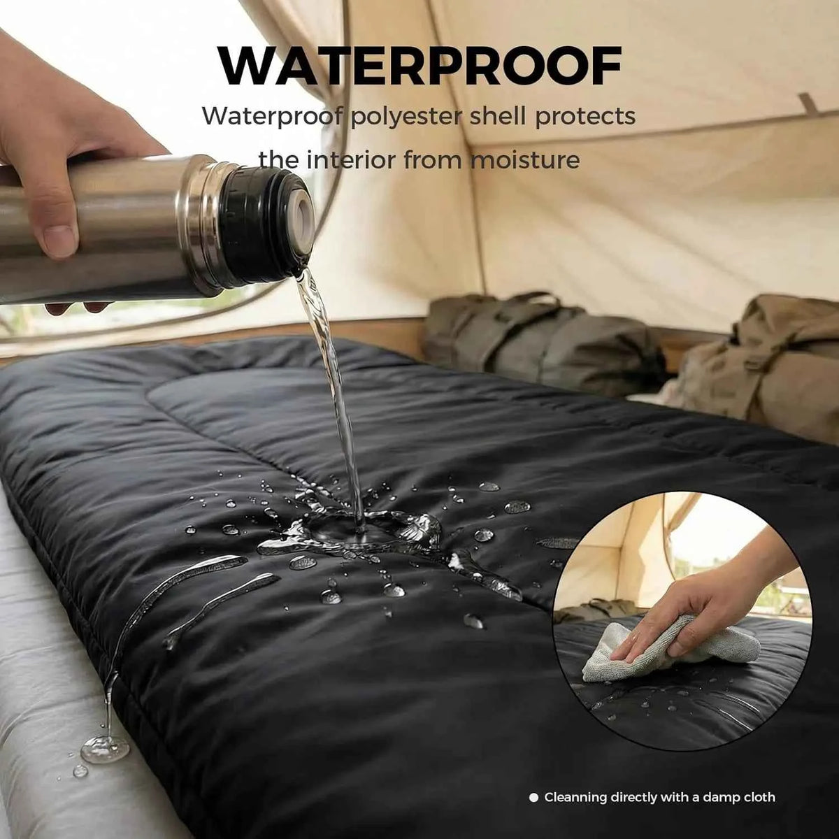 Queen Size 2 Person Lightweight 3 Season Double Sleeping Bag, Built-In Pillow, Full Zipper Design. Warm /Cold Weather. For Camping, Hiking. Backpacking
